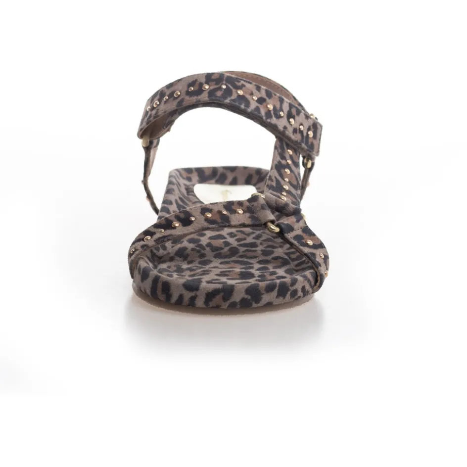 Copenhagen Shoes Flade Sandaler*PEACE LEP. STUDS - Black Leopard Peaceleo studs sandal black leopard