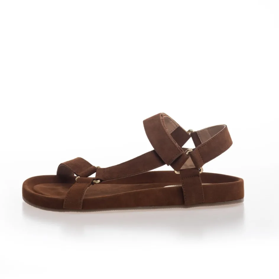peace_suede__cognac_3.webp Copenhagen Shoes Flade Sandaler*PEACE Suede - Cognac Peacesuede sandal cognac