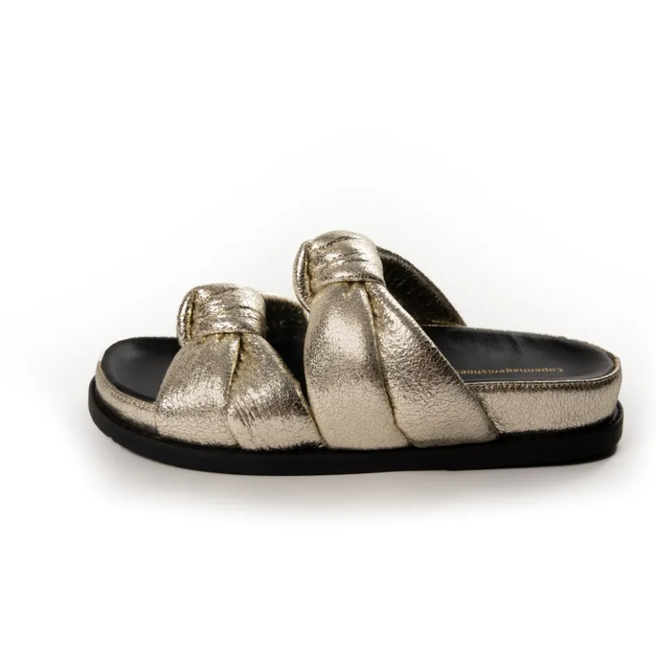 Copenhagen Shoes Flade Sandaler*POOL PARTY - GOLD/BLACK Gold black