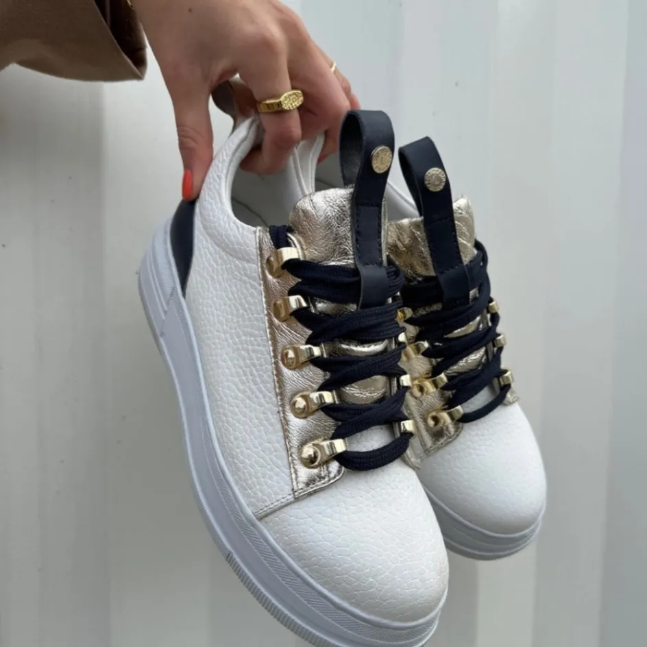 Copenhagen Shoes Sneakers*RUN - WHITE/GOLD White gold