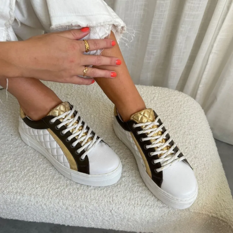 Copenhagen Shoes Sneakers*SAILOR DAYS - WHITE/OLIVE/GOLD White olive gold