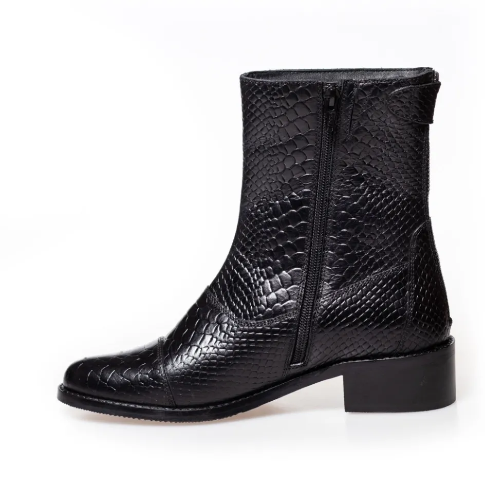 she_crocco__black_6.webp Copenhagen Shoes Ankelstøvler*SHE Crocco - Black Shecrocco boot black