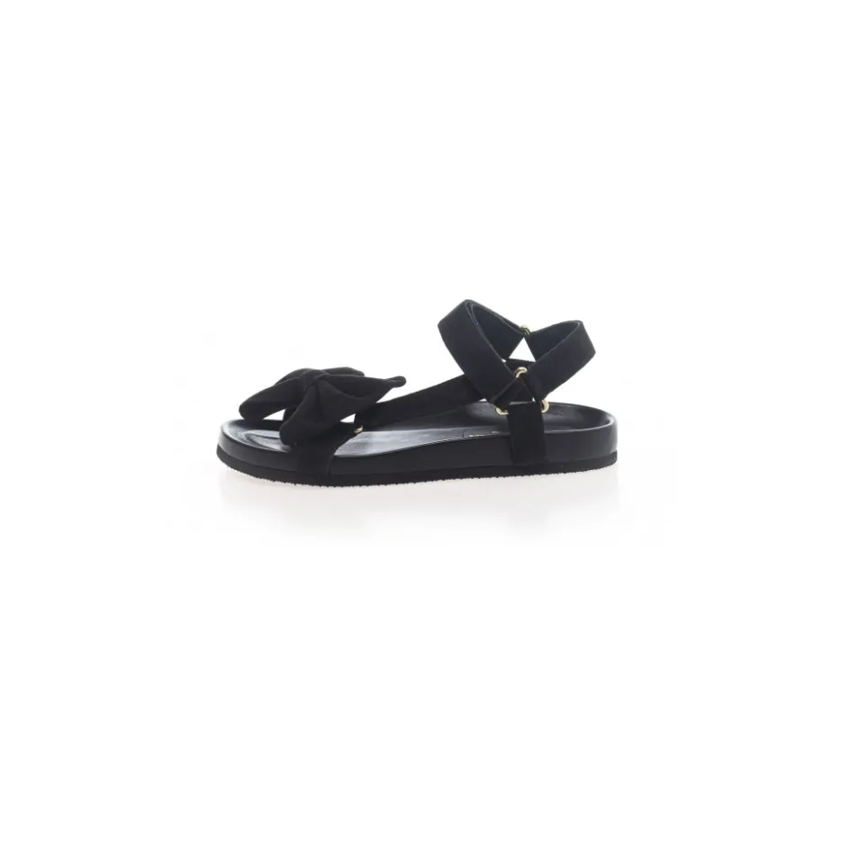 Copenhagen Shoes Flade Sandaler*SKY AND DIAMONDS 23 SUEDE - BLACK Skyand diamonds 23 suede sandal black