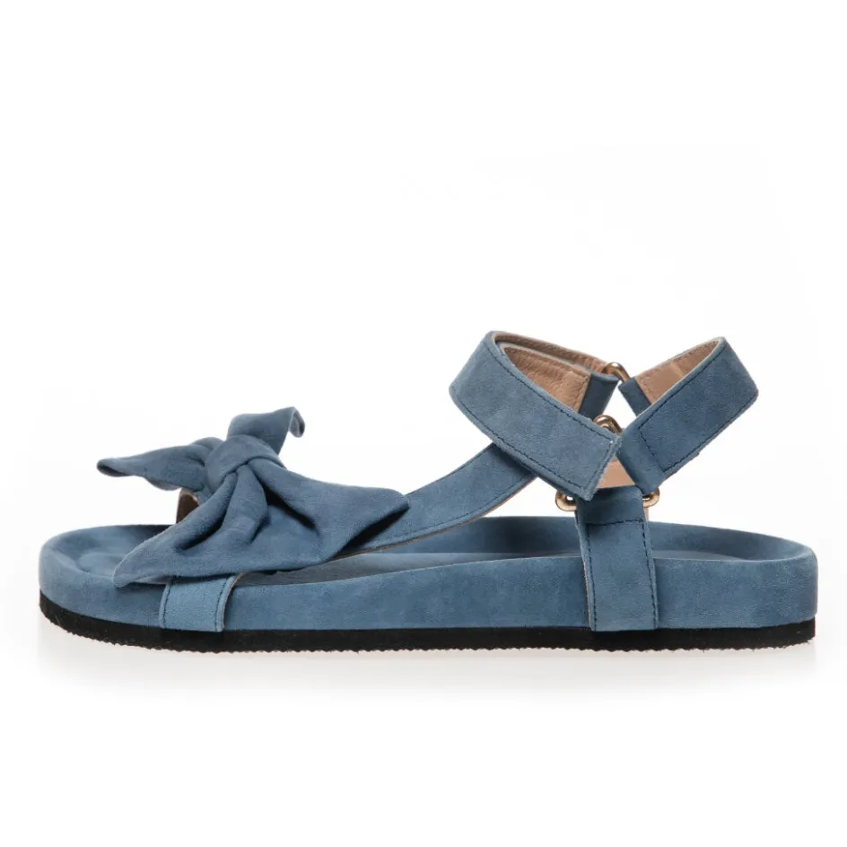 Copenhagen Shoes Flade Sandaler*SKY AND DIAMONDS 23 SUEDE - Denim Blue Skyand diamonds 23 suede sandal denim blue