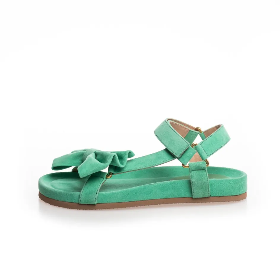 Copenhagen Shoes Flade Sandaler*SKY AND DIAMONDS 23 SUEDE - PALE GREEN (FRESHIA) Skyand diamonds 23 suede sandal pale green freshia