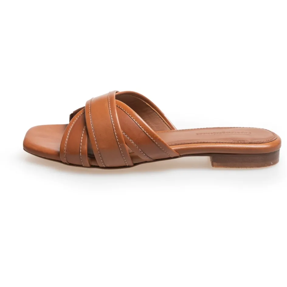 Copenhagen Shoes Flade Sandaler*SMILE AND DANCE - Cognac