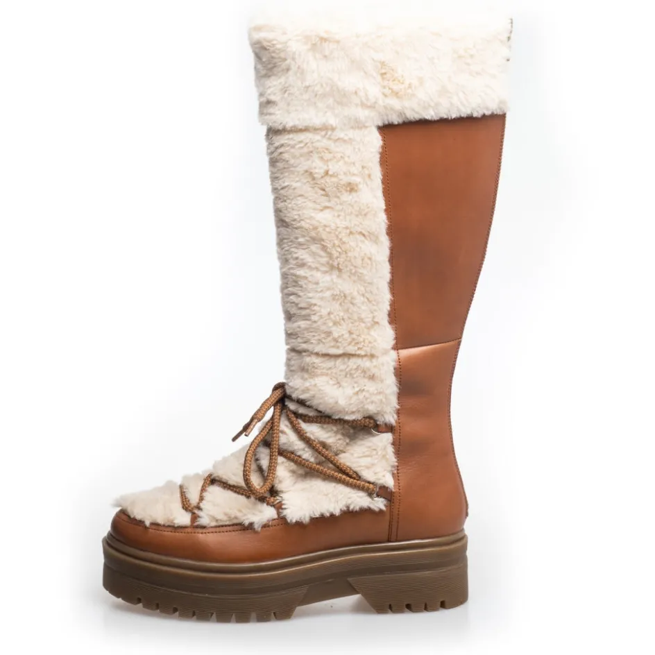 snow_by_snow__high__cognac_offwhite_2.webp Copenhagen Shoes Lange Støvler*SNOW BY SNOW 22 HIGH - COGNAC OFF-WHITE Cognac off white