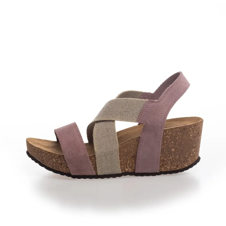 Copenhagen Shoes Sandaler Med Kilehæle*STACIA 21 Canvas - Rose Stacia21 canvas sandal wedge rose