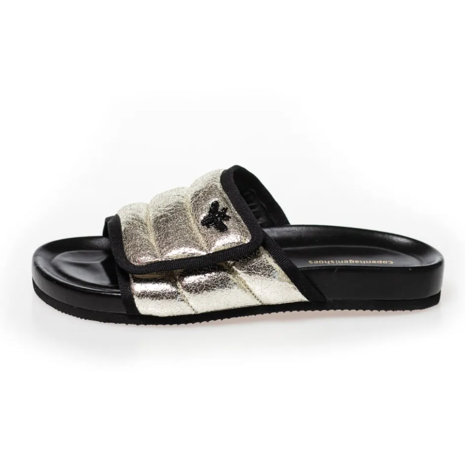 Copenhagen Shoes Flade Sandaler*STORIES - METAL - GOLD/BLACK Gold black