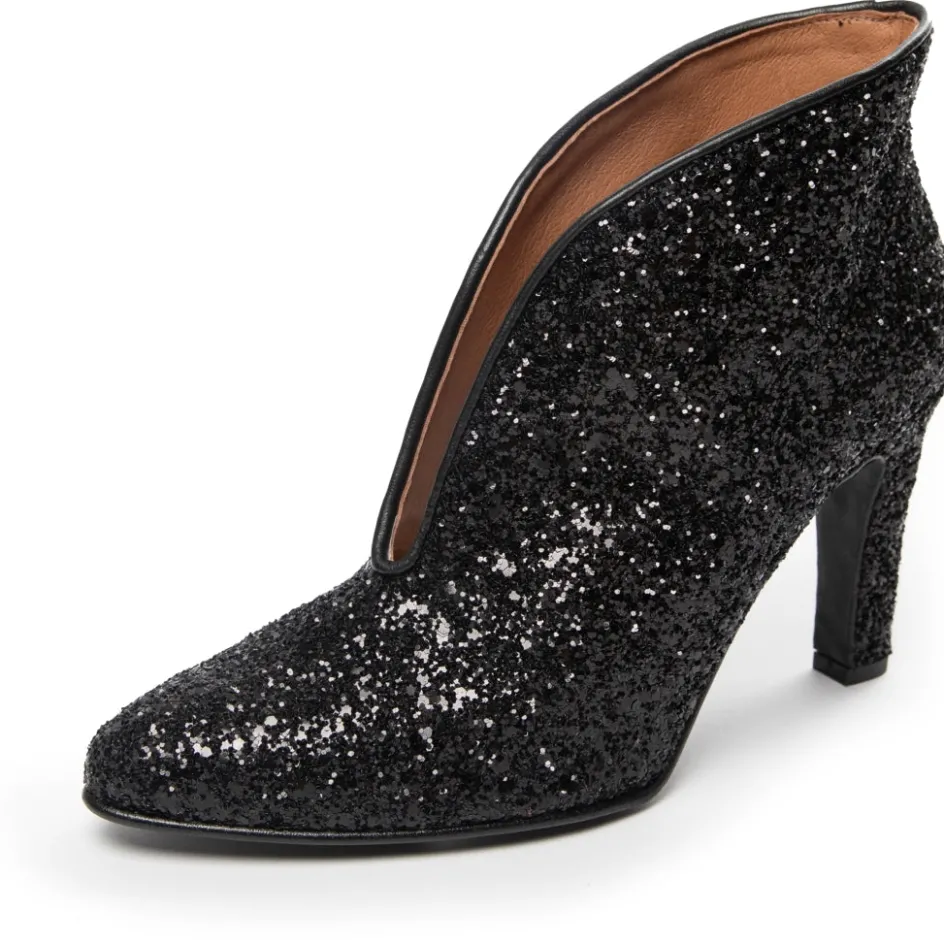 Copenhagen Shoes Stiletter | Støvler Med Hæl*SUS GLITTER - BLACK GLITTER Susglitter heels black glitter