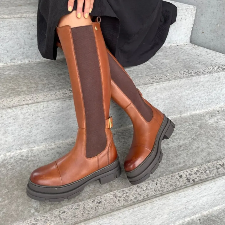 Copenhagen Shoes Lange Støvler*THE FOLLOW BOOT - Cognac