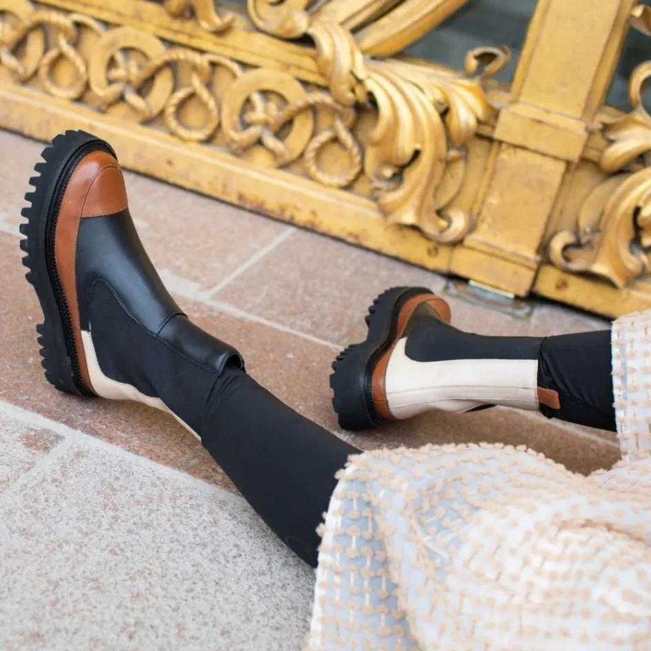 Copenhagen Shoes Chelsea Boots | Ankelstøvler*WALKING - BLACK TAN Walkingboot black tan