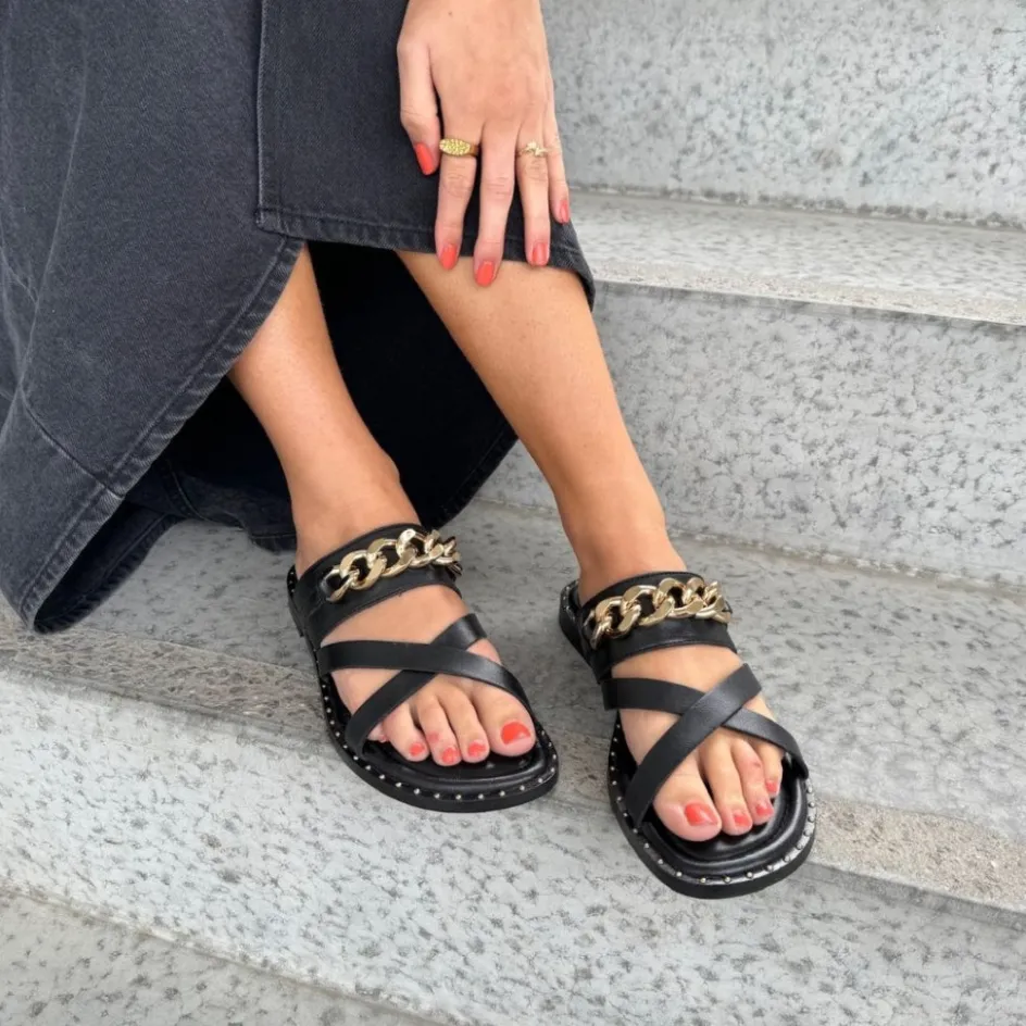 Copenhagen Shoes Flade Sandaler*WHEN I FLY - Black