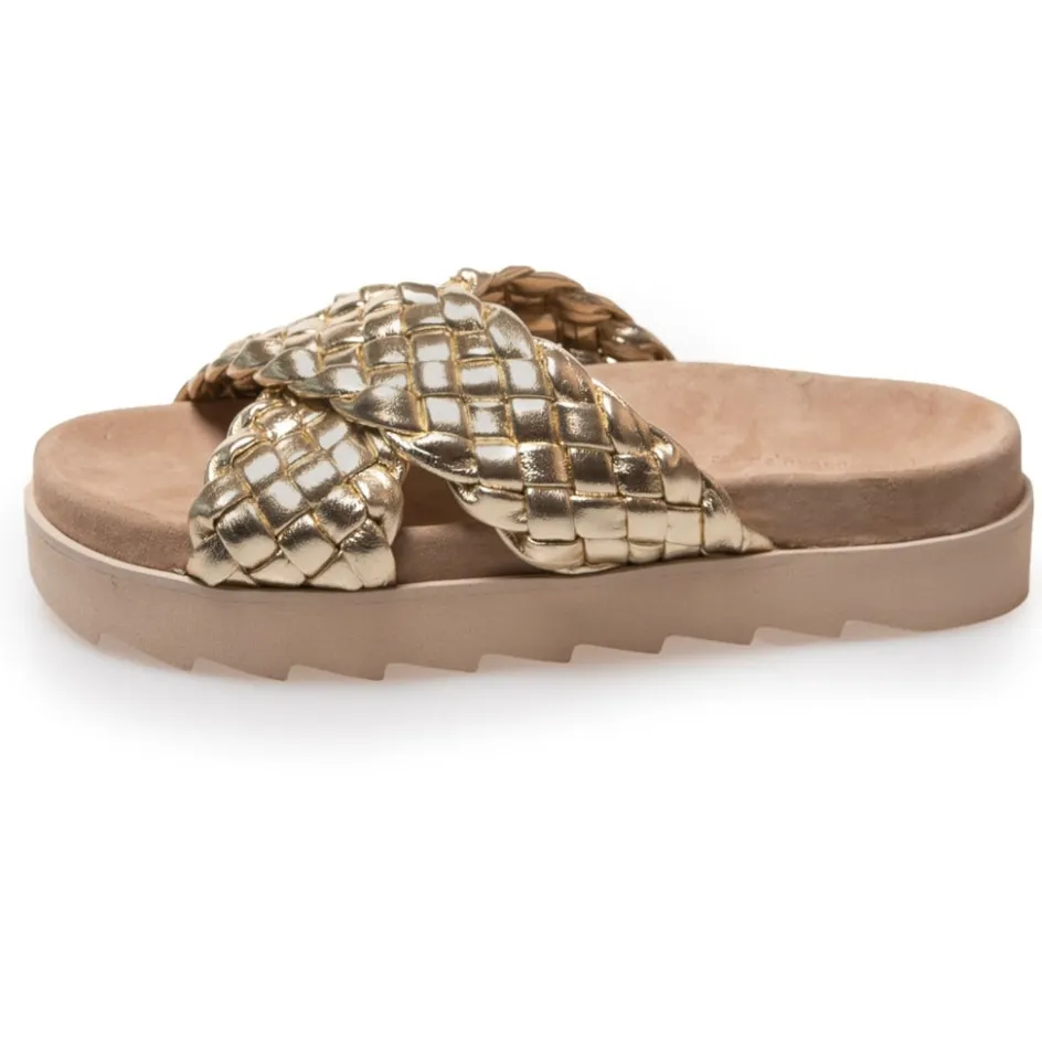 when_the_beach__gold_2.webp Copenhagen Shoes Flade Sandaler*WHEN THE BEACH - Gold
