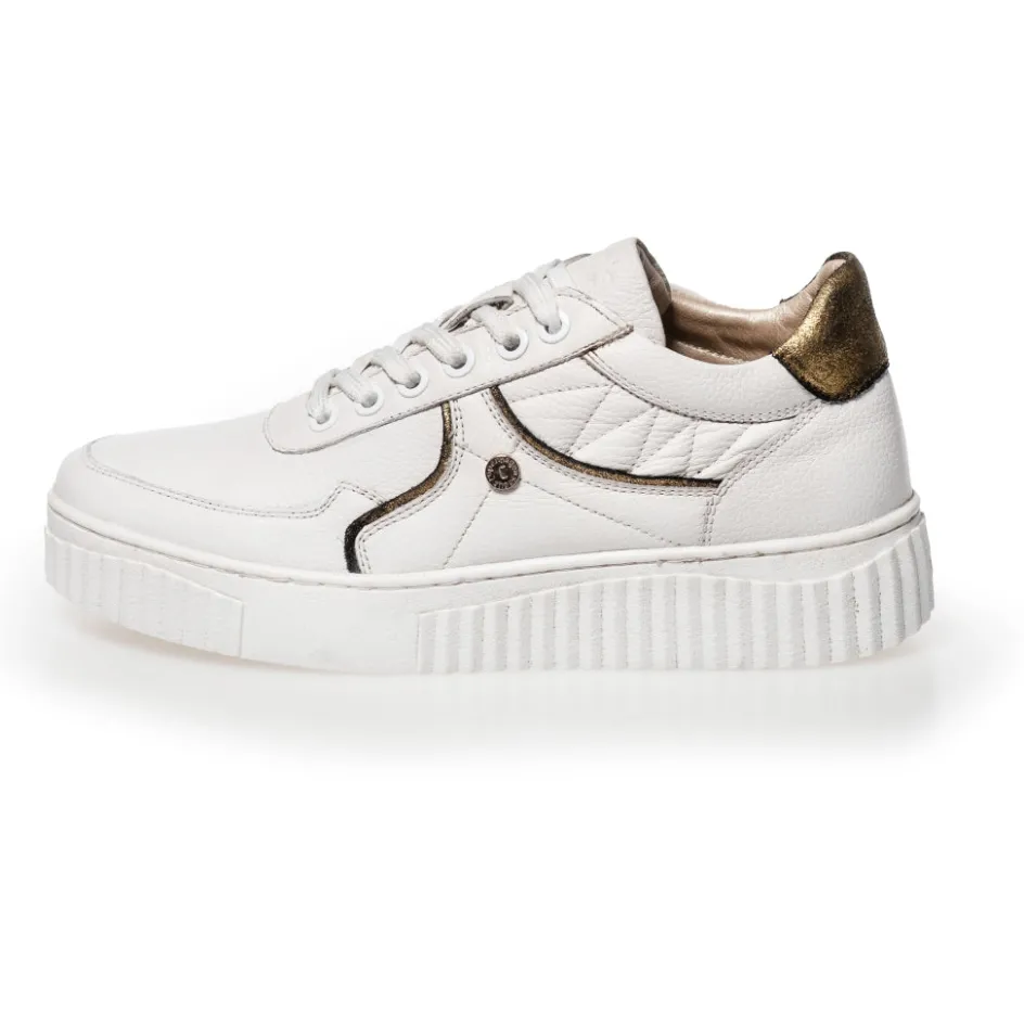 Copenhagen Shoes Sneakers*WILL YOU RUN - WHITE/GOLD White gold