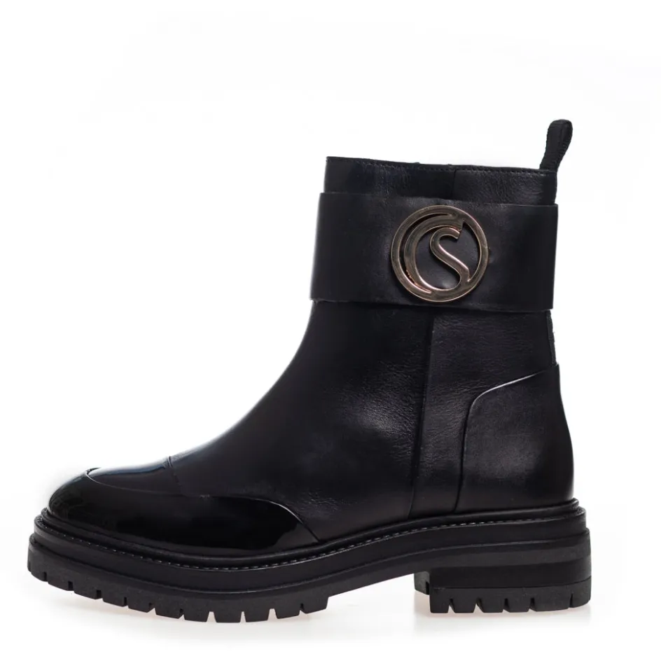 Copenhagen Shoes Ankelstøvler*WINDY - BLACK PATENT Windyboot black patent